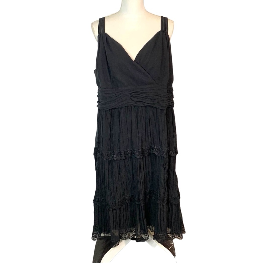 LANE BRYANT Black Ruffled Lace Dress Sz 20